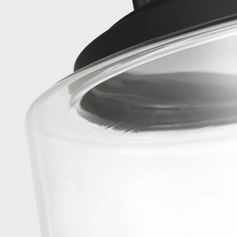 Anders 1 Light Kitchen Pendant In Midnight Black Finish With Clear Shade, Midnight Black