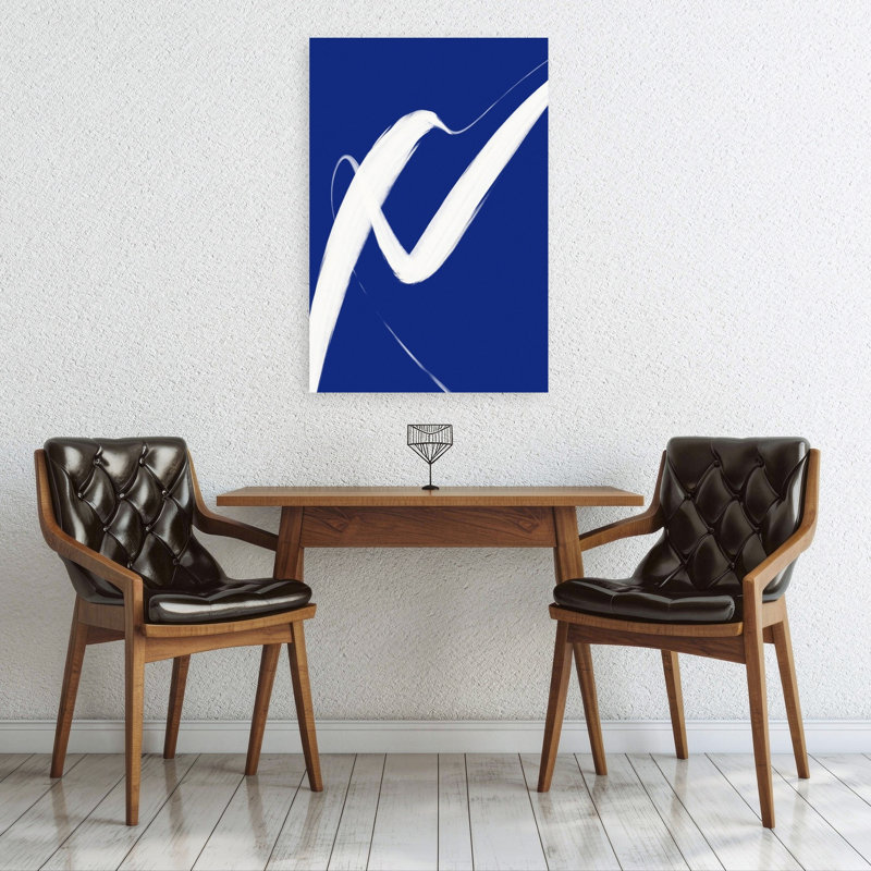 Impression d'art mural abstrait et minimaliste contemporain « Danse tourbillonnante bleue », H 36 po x l 24 po