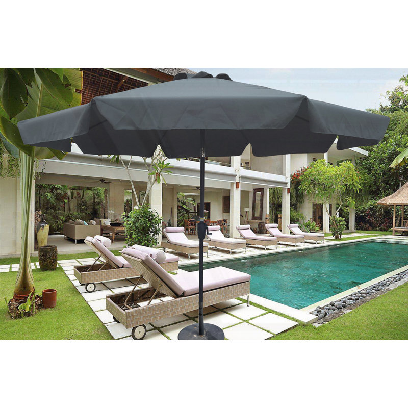 Parasol d'extérieur 10 pi (3 m) avec rabat, Gris foncé