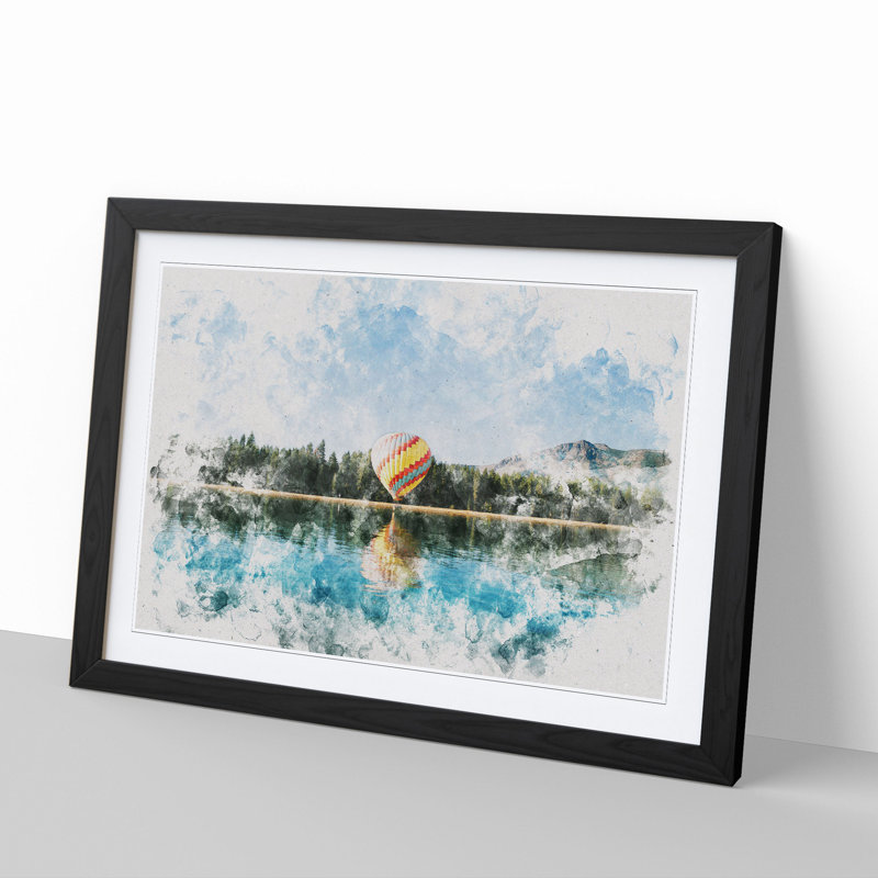 Hot Air Balloon Vol.1 - Picture Frame Graphic Art, Black Framed, 48cm H x 65cm W x 2cm D
