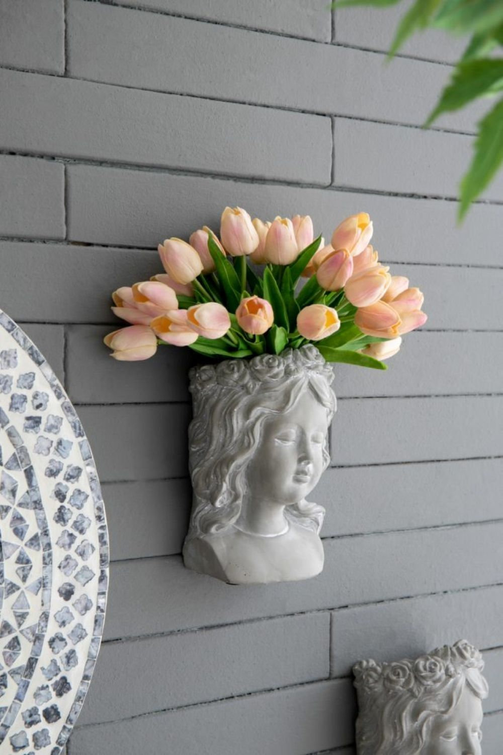 Faux Tulip Flower, 13" H x 5.5" W x 5.5" D, Soft Pink
