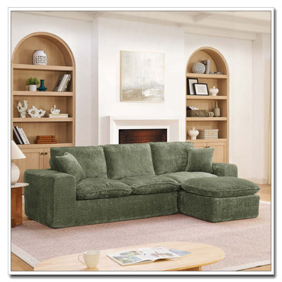 107'' Modern Boucle L-shaped Sectional Sofa