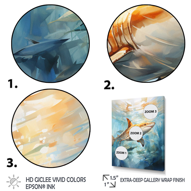 Voile d'aquarelle bleu et beige sur toile, Cadre photo noir, L 12 po x H 20 po