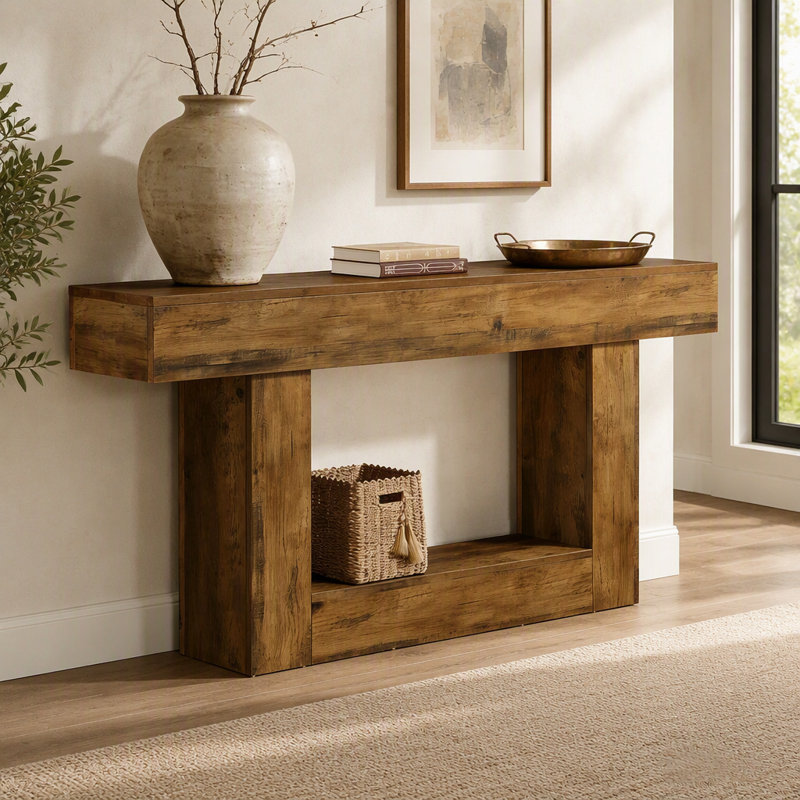 Table de canapé à deux niveaux, Rustic Brown, Rustic Brown, Rustic Brown