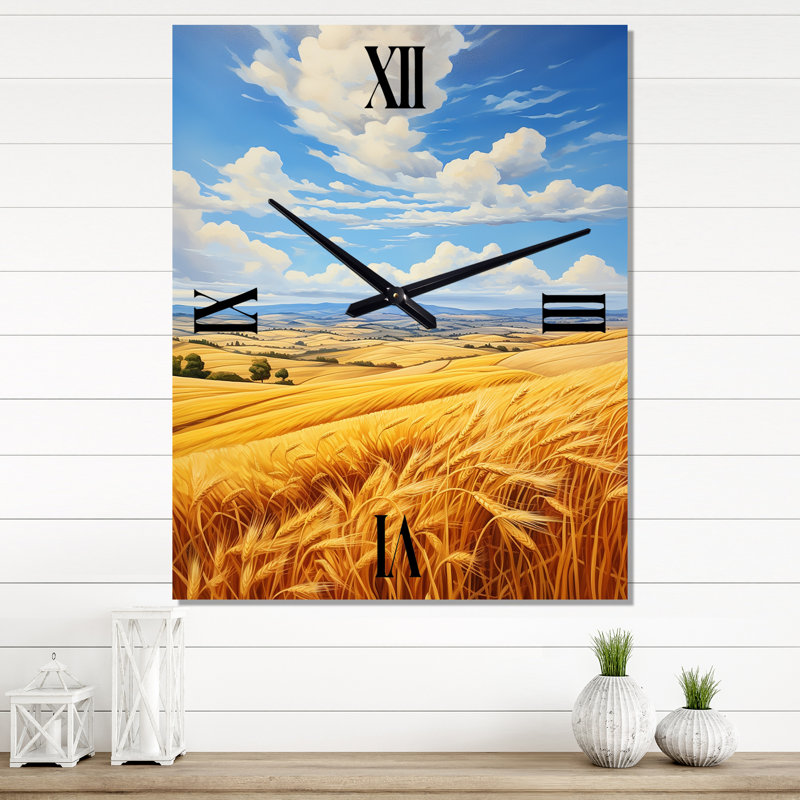 Horloge murale moderne Wheatfield On A Summers Day, Petit