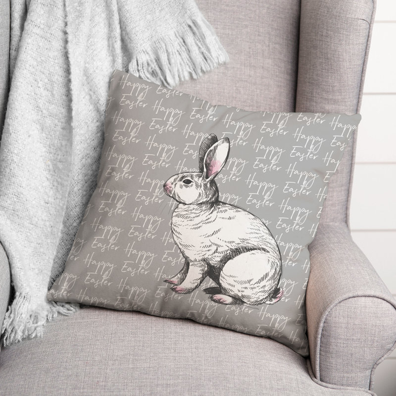 Hippity Hoppity Throw Pillow, 18" x 18"
