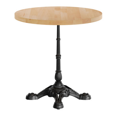 30" Round Solid Wood Commercial Tabletop with 22.75" x 22.75" Bistro Table Base