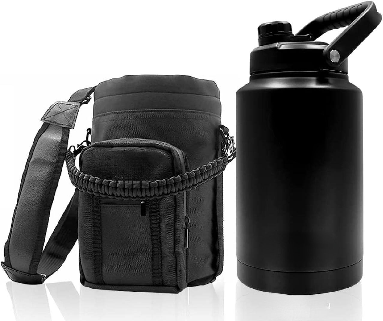 Insulated Water Bottle with Straw 128 oz, Large Vacuum One Gallon Stainless  Steel Water Jug with Carrying Pouch, Keep Hot and Cold, Water bottle with