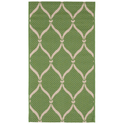 Courtyard Power Loom Polypropylene Plastic; Polyester Geometric Indoor / Outdoor Rug