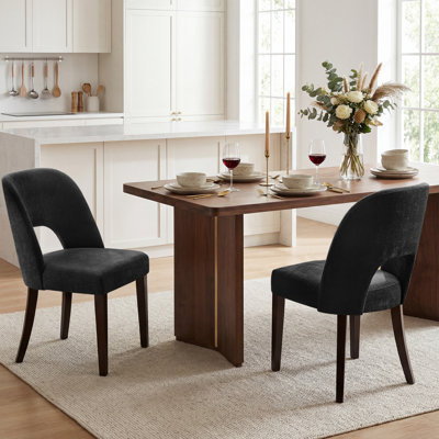 Upholstered Armless Dining Chair With High Back(Set of 2)