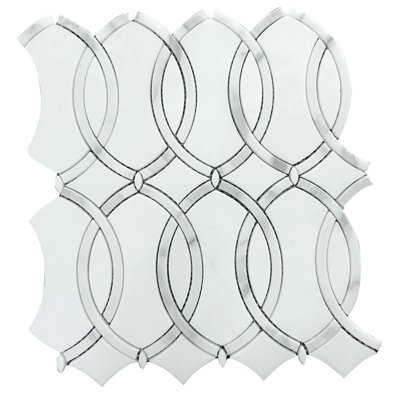 Thassos With Carrara White 12-1/2-In X 11-In Waterjet Mosaic Floor And Wall Tile(0.95-Sq. Ft/ Piece)