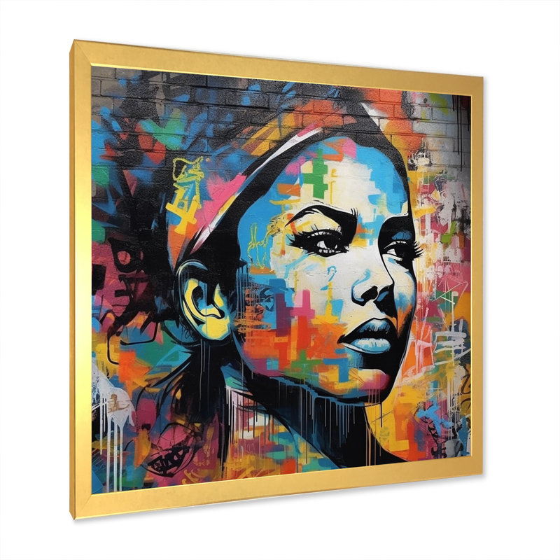 «Vintage 1950S Woman Rebellion» sur impression sur toile, H 30 po x l 30 po x P 1 po, Encadrement doré