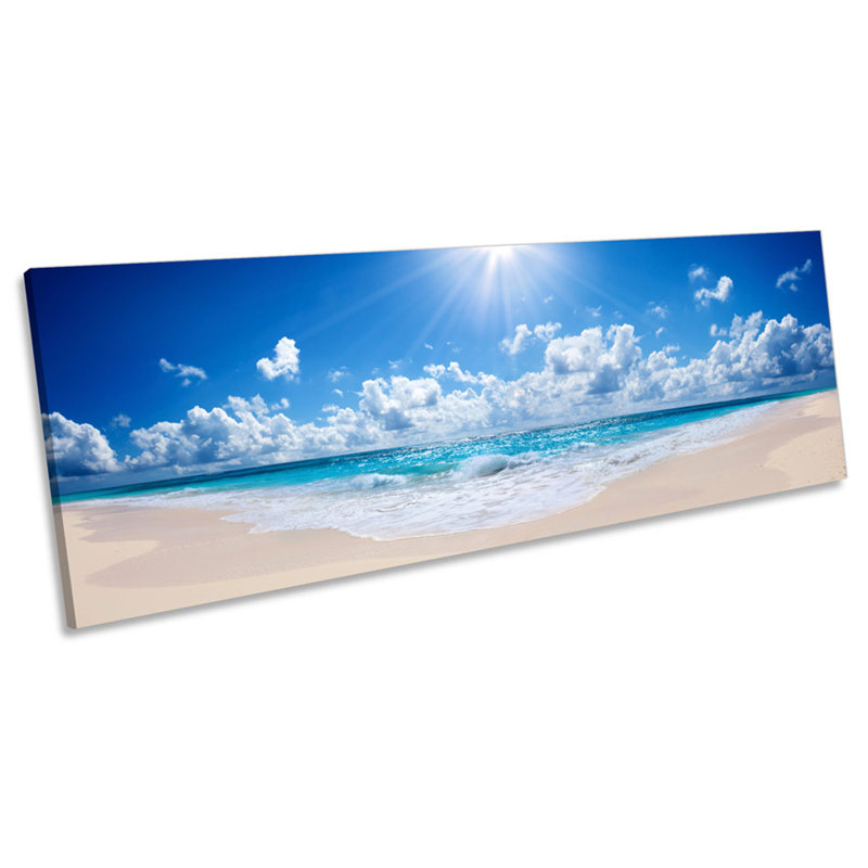 Sunset Beach Paradise by Unknow - Wrapped Canvas Panoramic Print, 60.96cm H x 182.88cm W x 4cm D