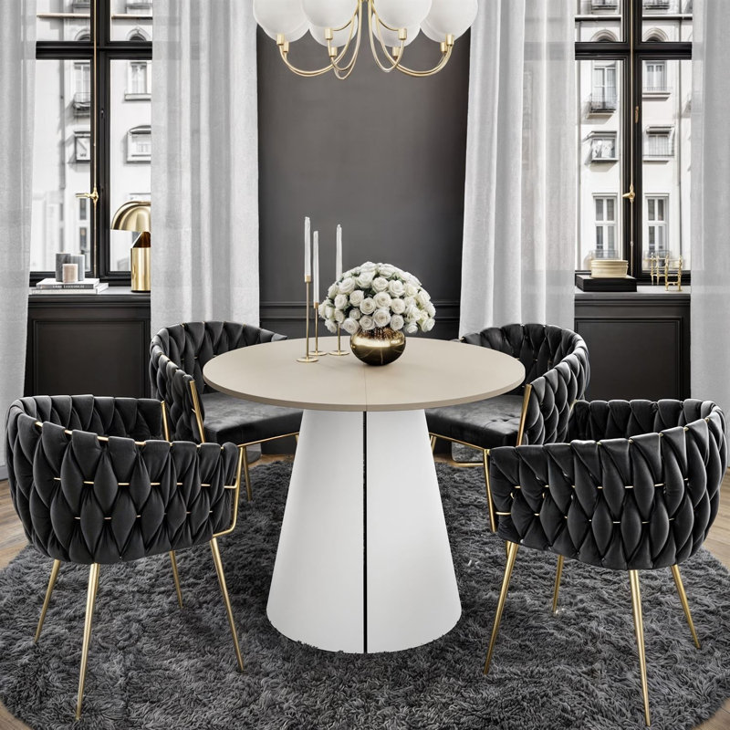 Extendable Dining Table, White / Matte Cashmere