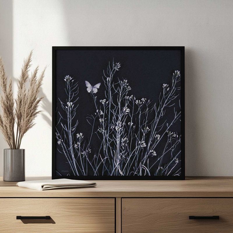 «Butterfly Garden I» par Robin-Lee Vieira, reproduction d'art, Silver, 20 W x 20 H, Framed Print