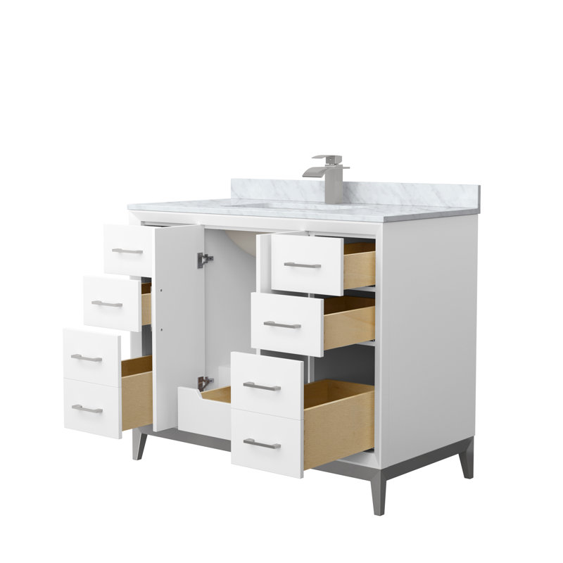 Ensemble de meuble-lavabo simple 42 po Amici, Nickel brossé