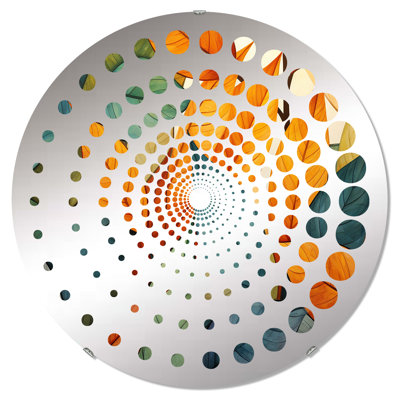 Feuilles vertes et jaunes Tranquility I - Miroir décoratif à spirales - MIR114825-Rond
