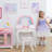 Aelicia Rainbow Unicorn Kids Vanity Table & Stool with Mirror