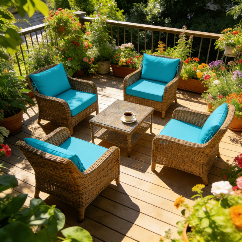 Fade Resistant Outdoor Chair Cushions Set Of 4, 28.5X28.5 Deep Seat Patio Cushions, 28D High Resilience Foam Replacement Patio Chair Cushions Set Of 4 With Removable Cover For Sofa, Adirondack Chair, Sectional,Lake Blue