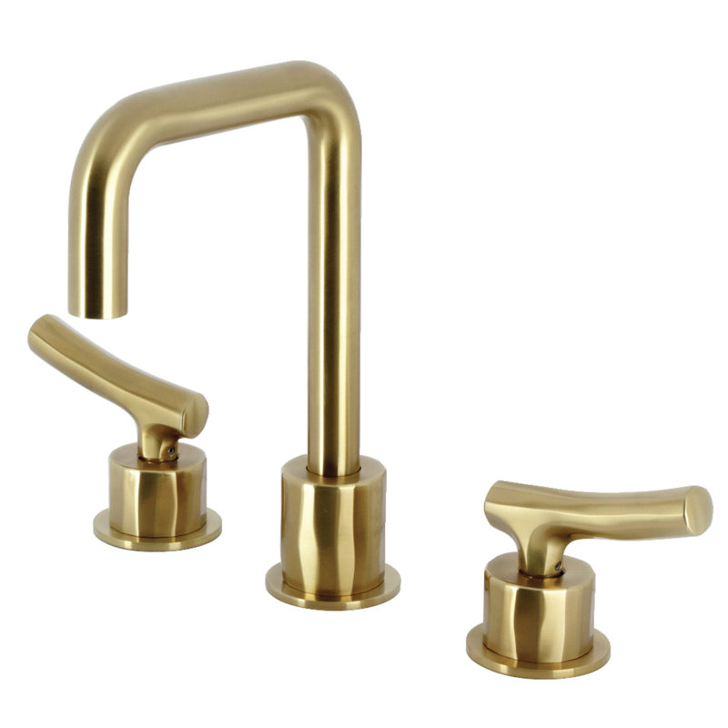 Robinet de salle de bain à large entraxe avec bonde, Or brillant
