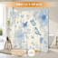 Cloison pliante 6 panneaux paravent Royal Floral Vintage Boho bleu crème fleurs blanches Oiseaux Toile Séparateur de cloison Autoportant Cloison de protection Cloison d'intimité-133671962-133671964