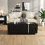 Table basse extensible de 47,2 po à 72,7 po, table basse multifonctionnelle avec finition ultrabrillante, table basse avec 2 espaces de rangement cachés et 2 tiroirs pour le salon-783430572
