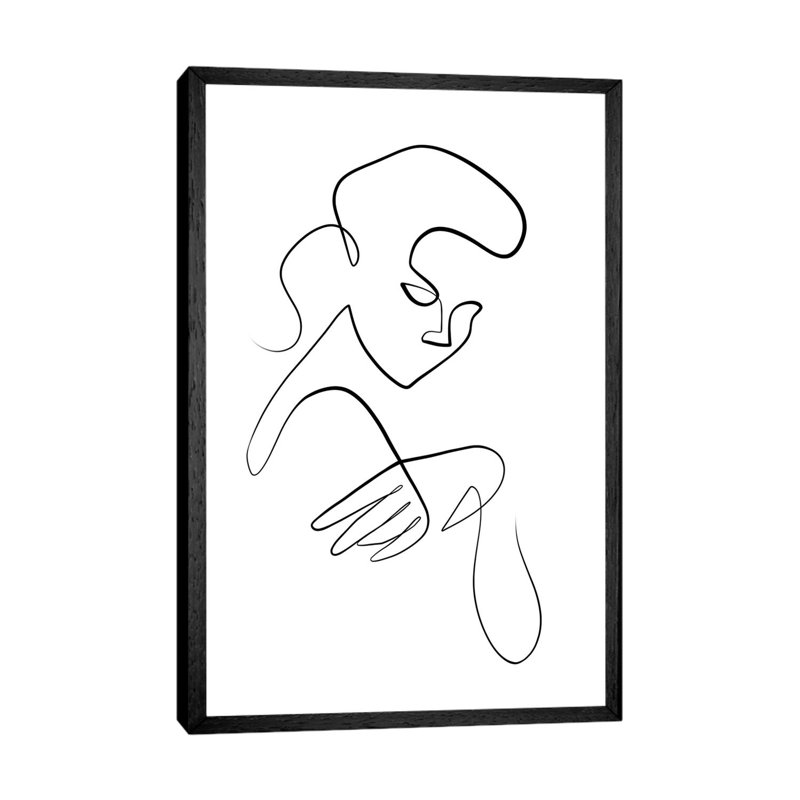 Femme Portrait IV by Dane Khy - Print on Canvas, Black Framed, 66.04cm H x 45.72cm W x 3.81cm D