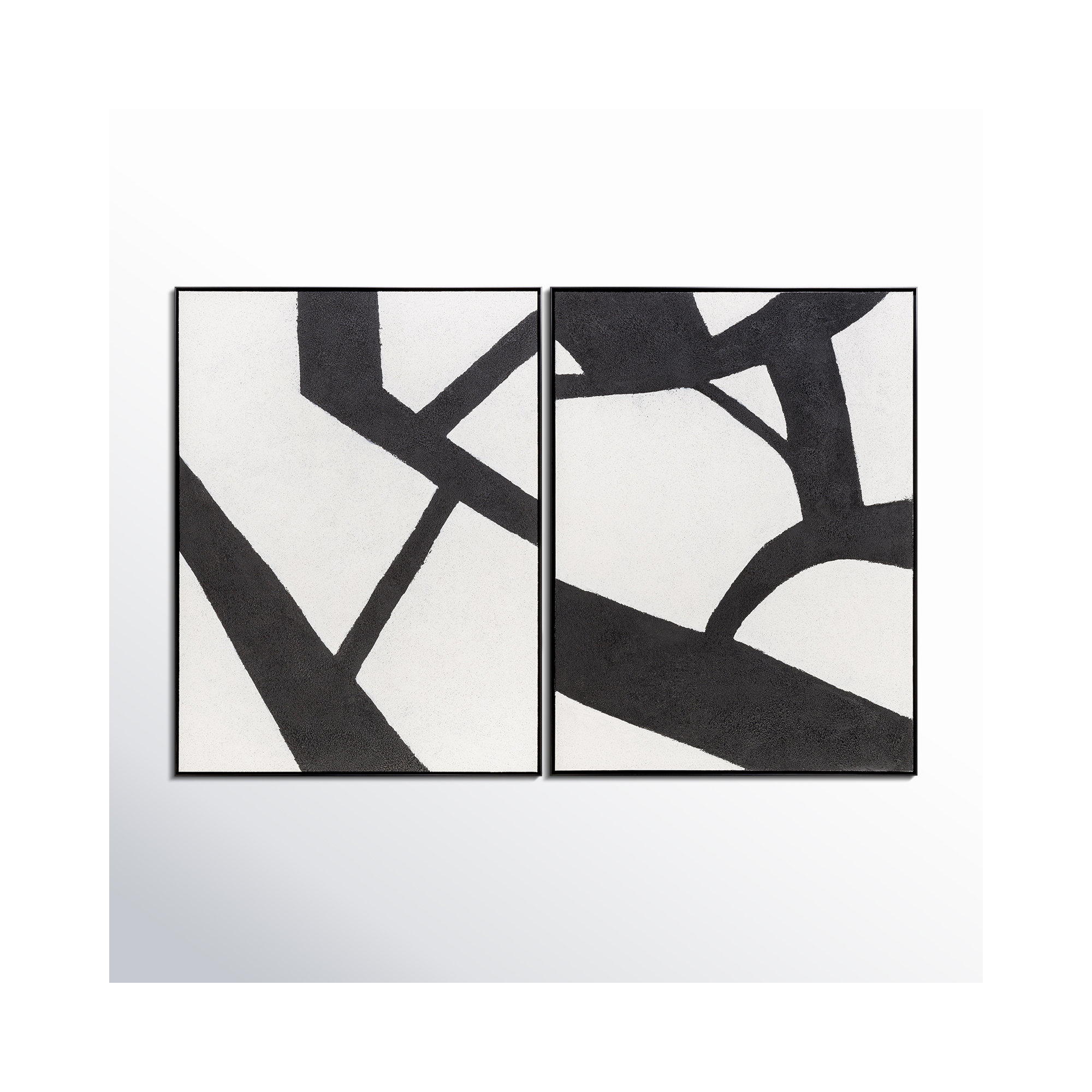 Lucero 2 Piece Graphic Art Set on Canvas, Black Framed, 21" H x 19" W