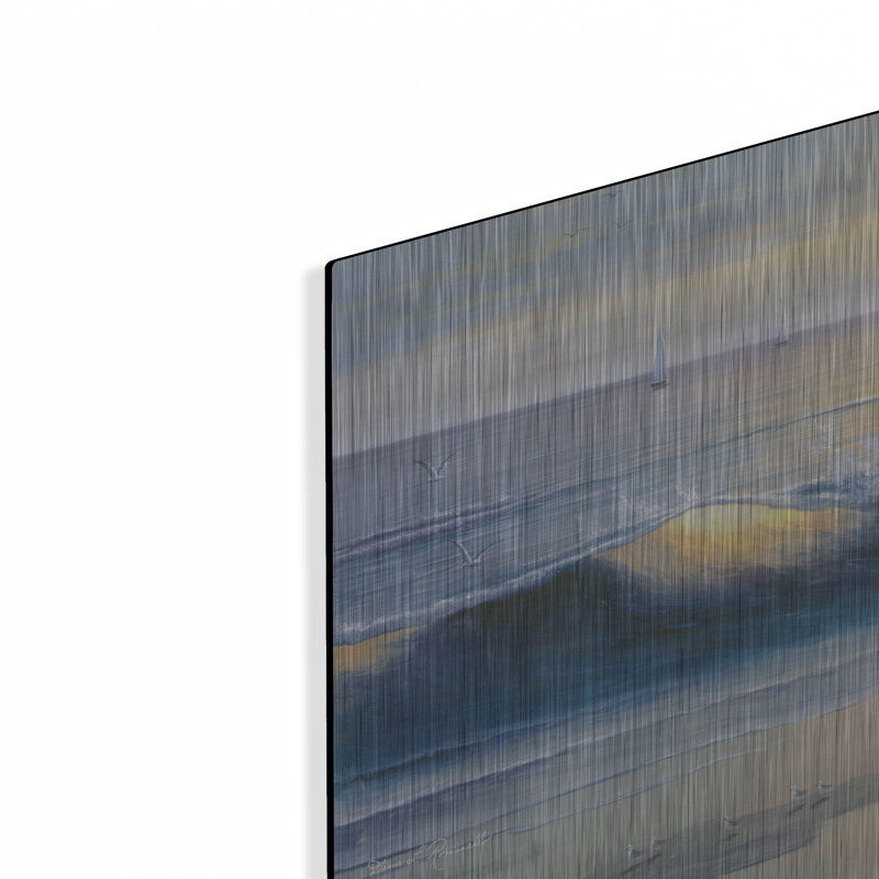 «Blue Waves» par Diane Romanello, art mural en métal, H 16 po x l 24 po