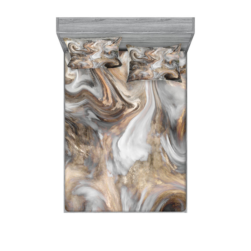 Drap-housse et coussin décoratif Ambesonne, Ensemble de draps pour très grand lit californien