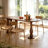 Nut-brown Half-circle Solid Wood Dining Table-134969417