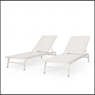 Elegant Outdoor Mesh Chaise Lounges With Aluminum Frame For Ultimate Relaxation And Durability, For Patio And Poolside Use.