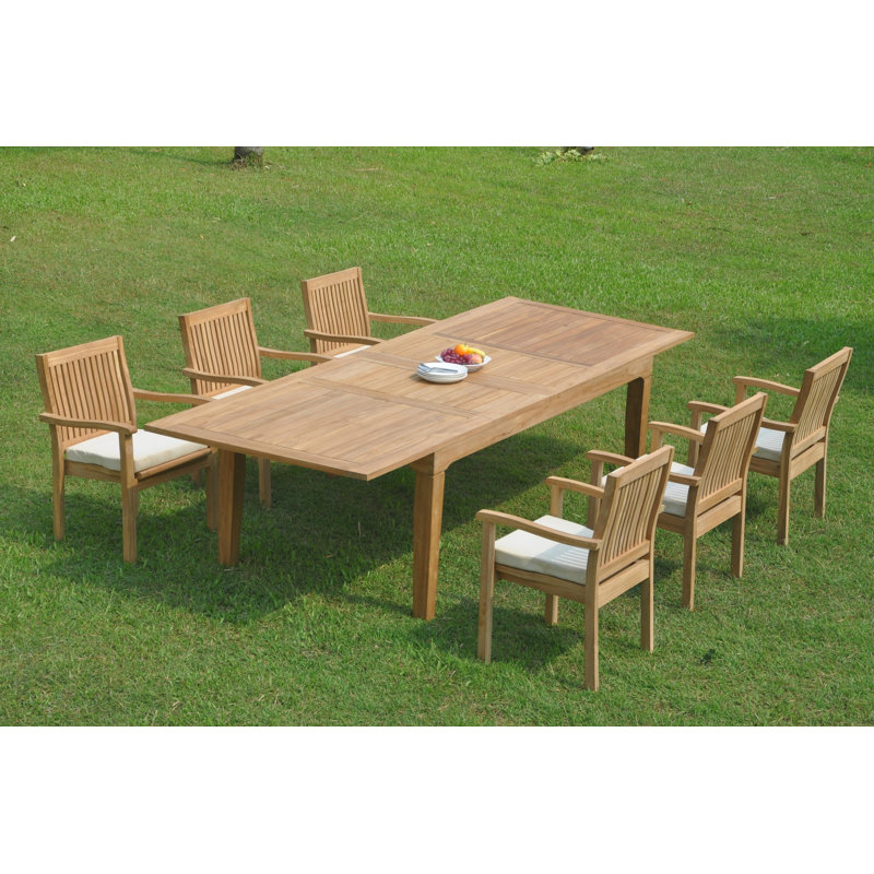 Ralon Outdoor 11 - Piece Teak Dining Set, 6