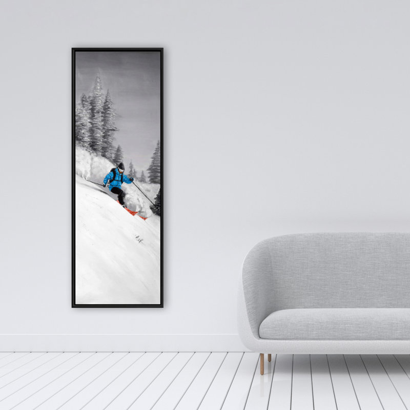 «Man Skiing in Mountain», toile encadrée | Décoration intérieure, H 49,25 po x l 17,25 po