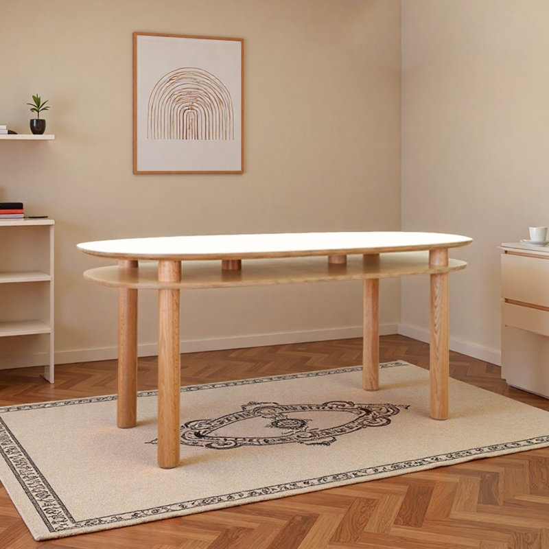 Creative Design Double-Layer Oval Writing Desk