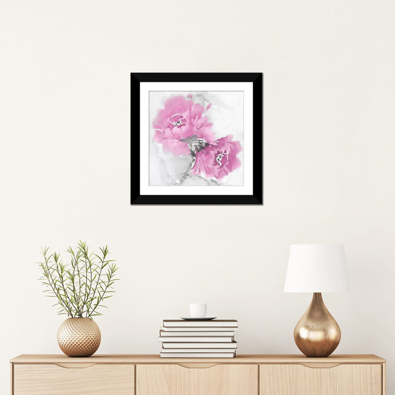 «Flower Bloom in Pink I» par Jesse Stevens, reproduction sur toile tendue sur châssis, H 16 po x l 16 po x P 1 po, Blanc