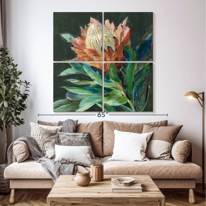 Harnek Deep Protea, 50" H x 50" W
