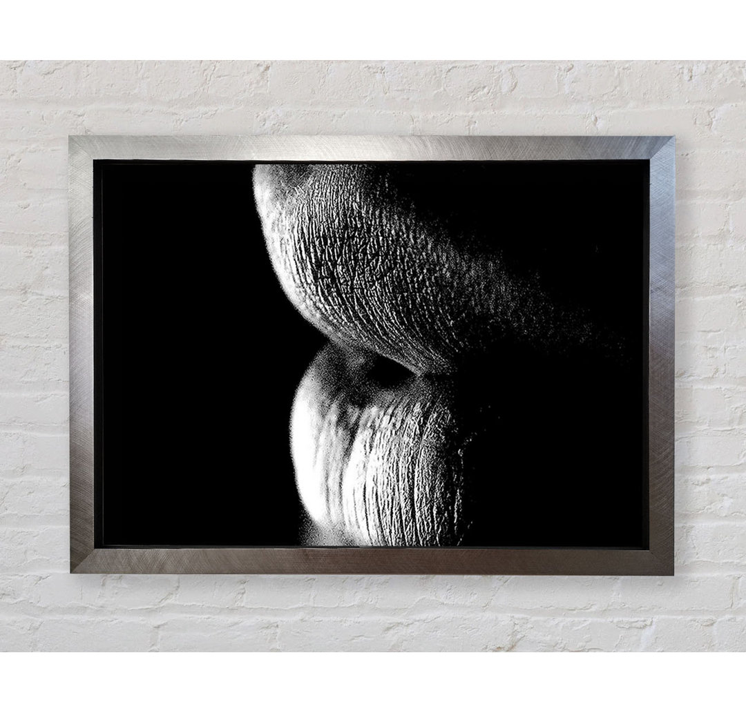 Sensual Lips B N W - Einzelne Bilderrahmen Kunstdrucke