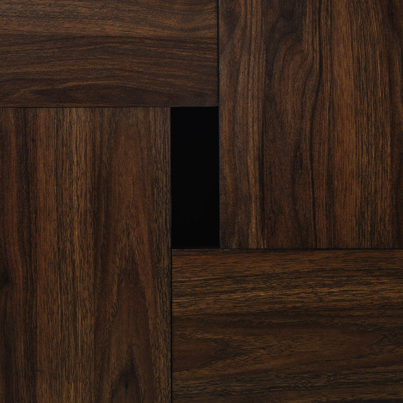 Dark Walnut Freestanding Modern Accent Cabinet with Shelves