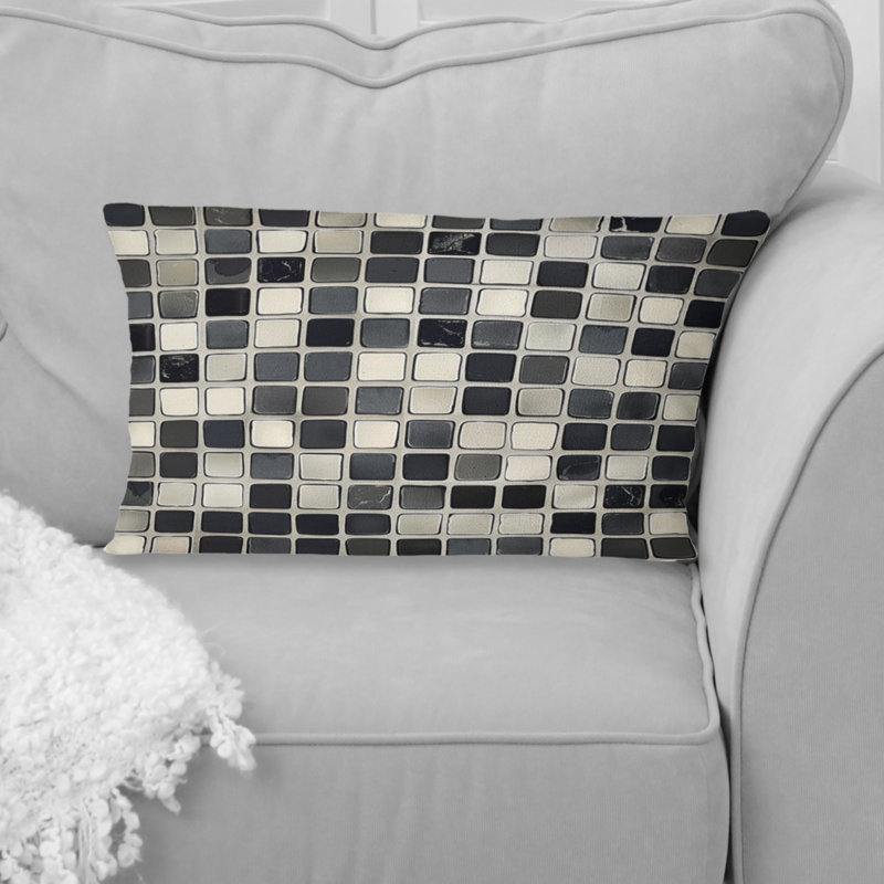 Coussin lombaire noir Mid-Century II