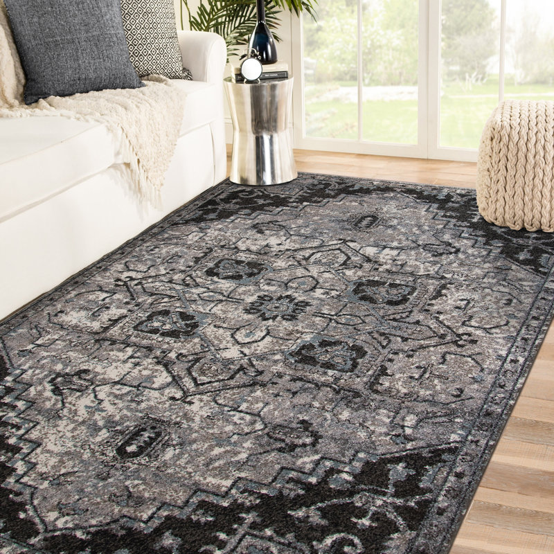 Honig Traditional Medallion Durable Performance Indoor Area Rug, Rectangle 7'9" x 9'9"