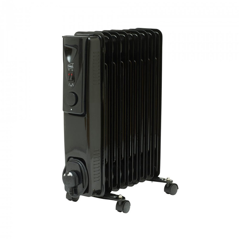 NeoDirect Electric Radiator Space Heater, Black, 33cm H x 24cm W x 54cm D