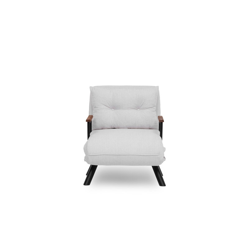Canapé-lit polyvalent à 1 place, tissu Teddy blanc, 27,6 po x 26,4 po x 16,1 po | Structure 100% métal, dossier réglable à 14 niveaux, se transforme facilement en lit, capacité de poids maximale: 220 lb | Idéal pour les petits espaces et les chambres d'amis