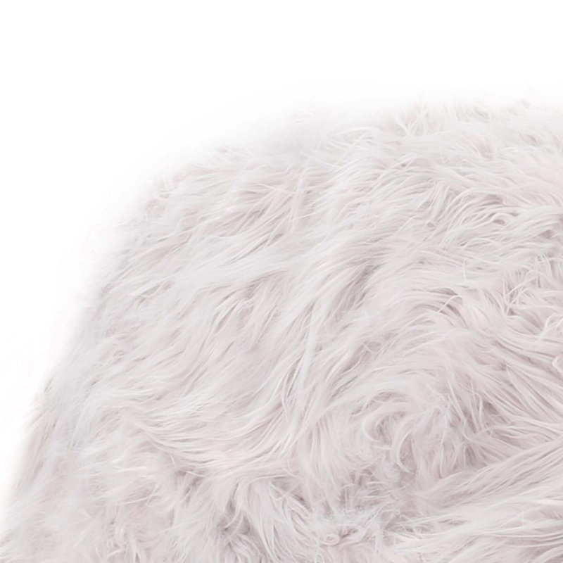 Pouf rond en fausse fourrure 5 pieds, Fausse fourrure lavande