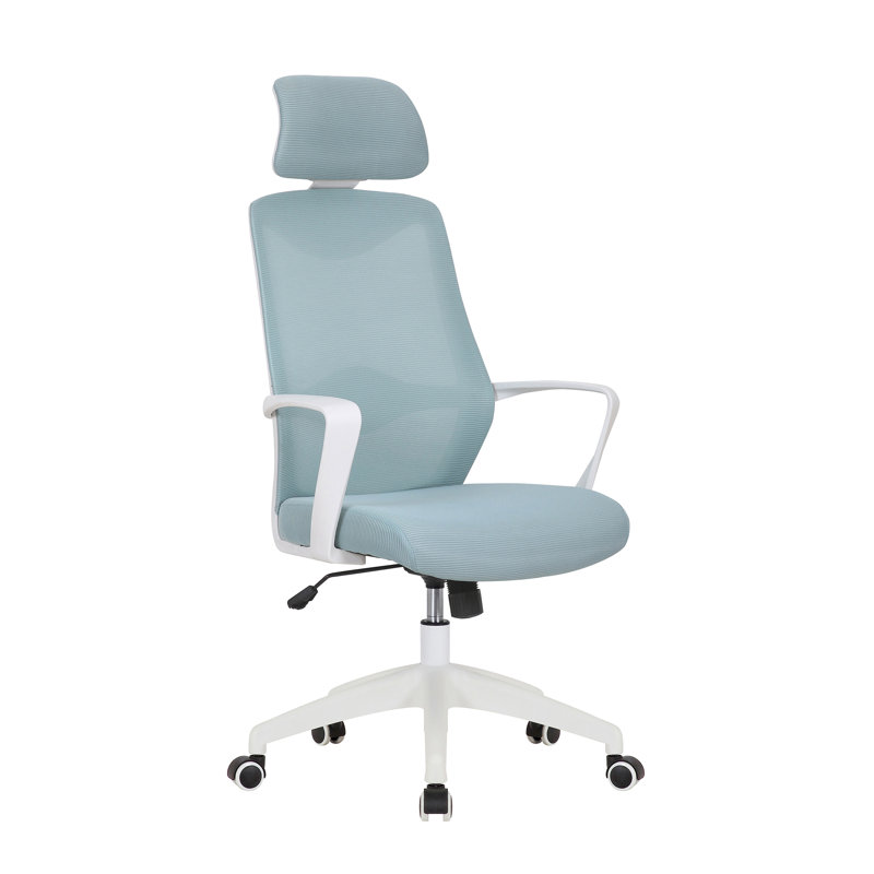 Mesh Office Chair with Headrest, Blue