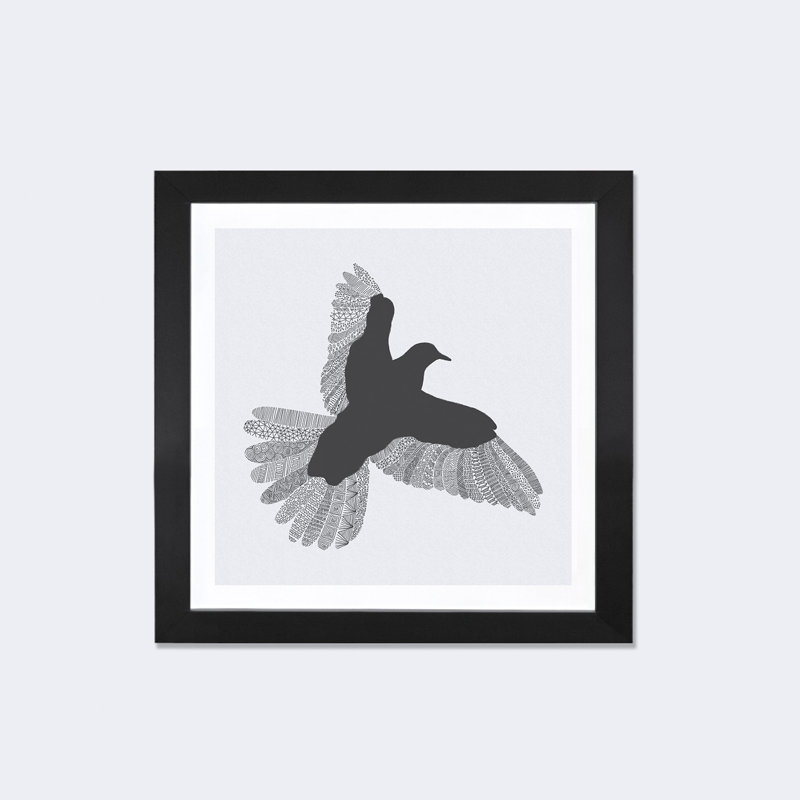 «Bird on Grey», reproduction, H 12 po x l 12 po x P 0,75 po, Toile