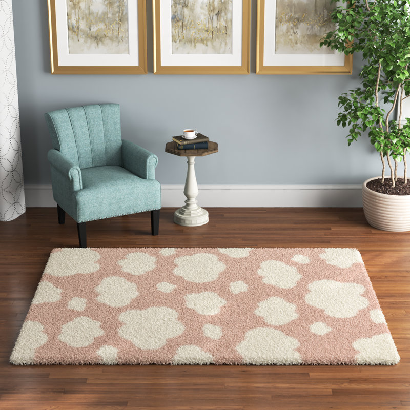 Tapis à poils longs Primland, Rectangle 5 pi 3 po x 7 pi, Rose