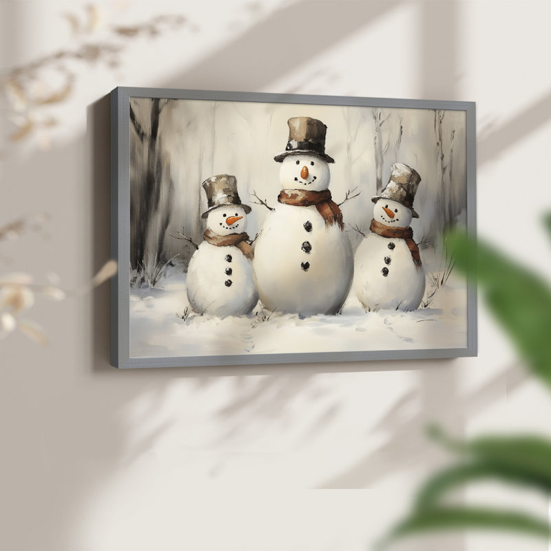 Art de Noël - CMXL - Reproduction encadrée - Restickable, H 16 po x l 20 po, Gris