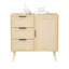 Armoire de chambre à coucher en bois moderne - 3 tiroirs, tablette réglable, conception spacieuse, matériaux, rangement facile à assembler, procédure facile
