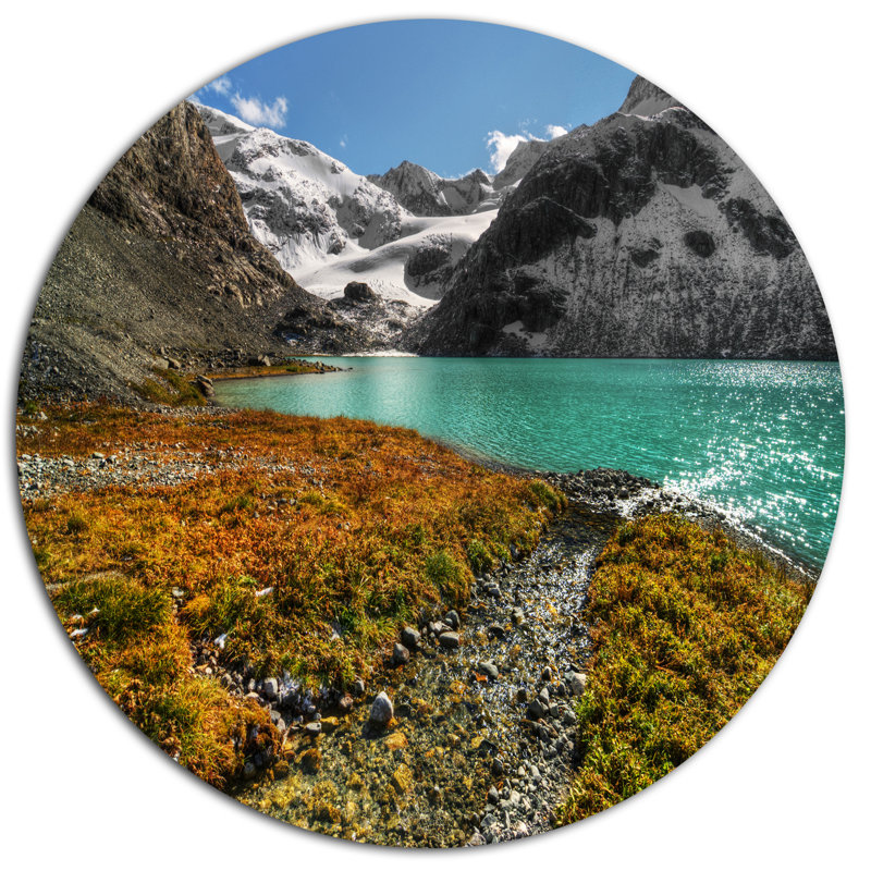 " Crystal Clear Lake Among Mountains " by Designart, 36" H x 36" W x 1" D